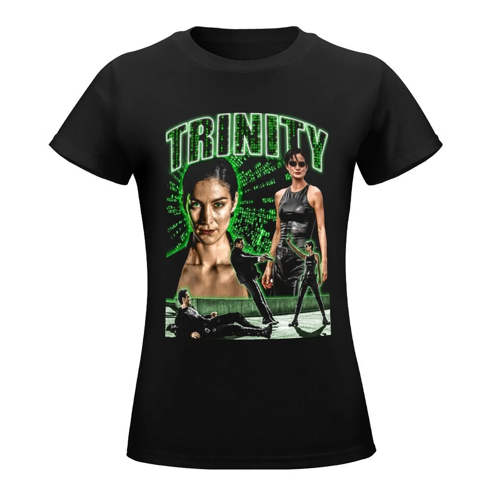 Trinity The Matrix Vintage T-Shirt vintage Female clothing tight shirts for Women