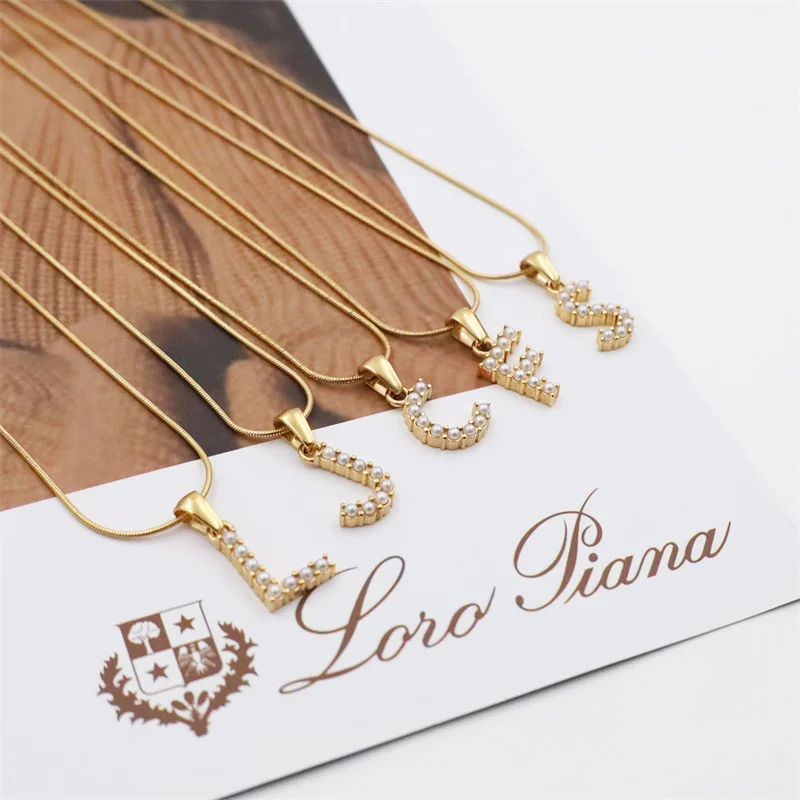 נירוסטה אופנה 26 אותיות שרשרת אנגלית שרשרת נחש משובחות שרשרת נחש משובחות תליון צוואר