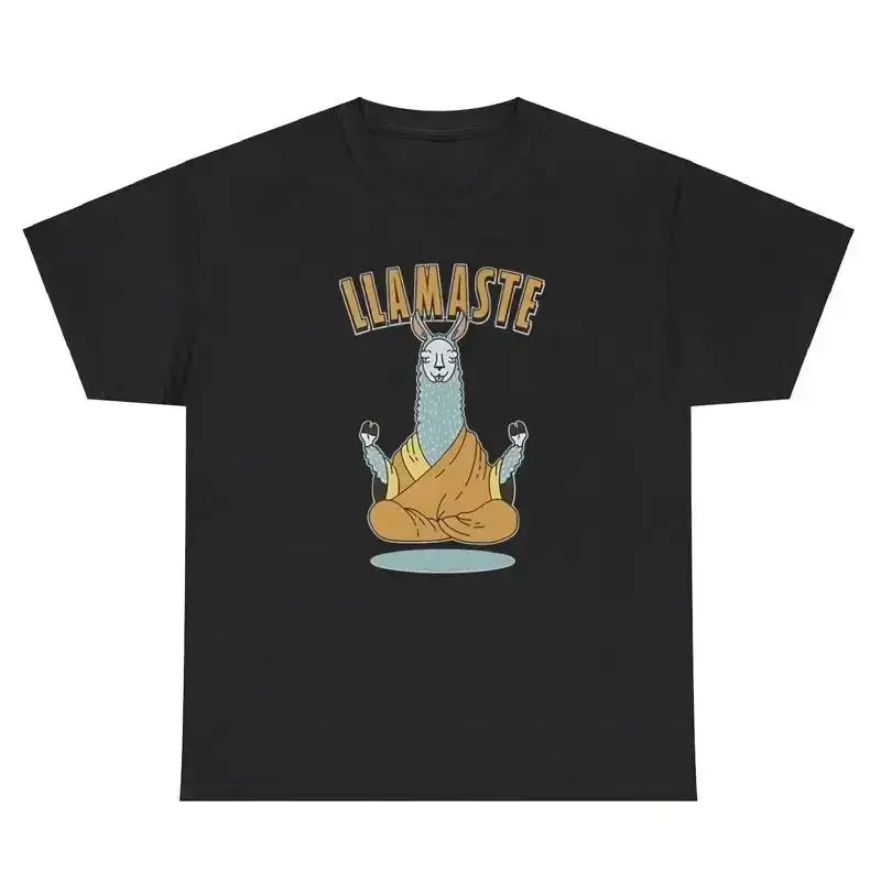 Llamaste T Shirt Silly Namaste Meditate Llama Lovers Zen Relaxation Humor Tee