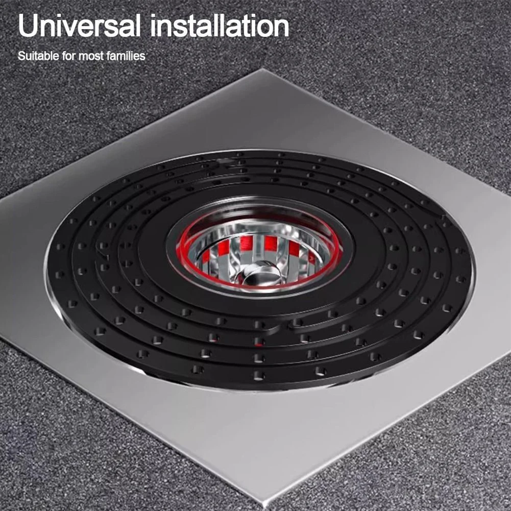 Copertura del filtro a pavimento Nuclei di scarico a pavimento ABS Nero Facile da installare Efficace Previene mosche fognarie Doccia WC