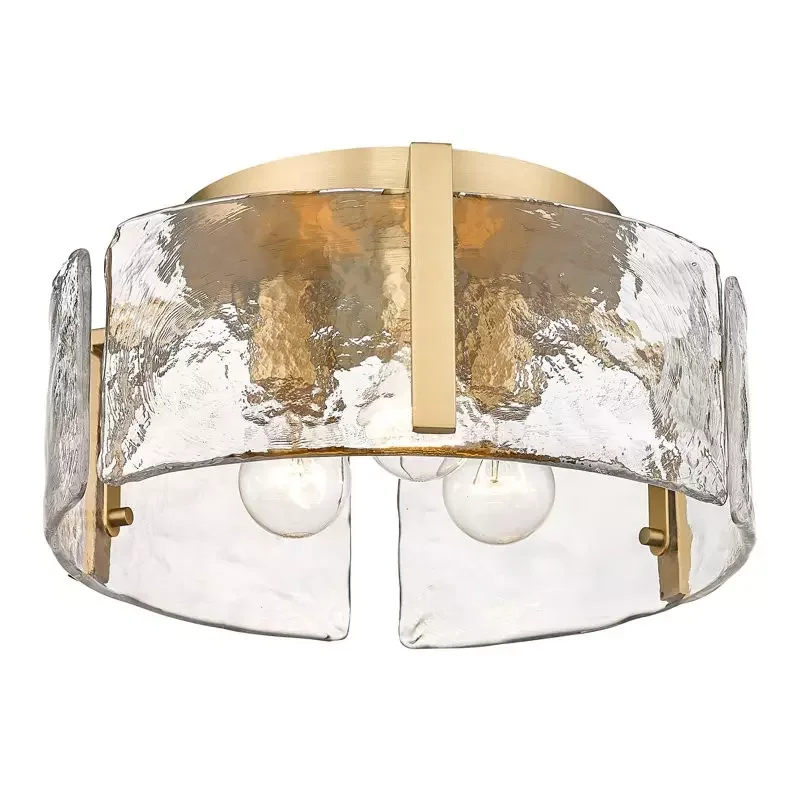 

Modern semi-recessed ceiling lamp, glass drum lamp, suitable for corridors, entrances, foyers