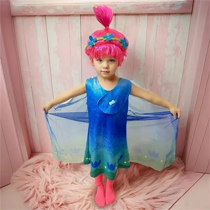 المتصيدون تأثيري حلي للفتيات فستان الصيف هالوين طفل الخشخاش الدانتيل عباءة الأميرة فستان تمويه فستان تونك للحفلات + شعر مستعار + الجوارب