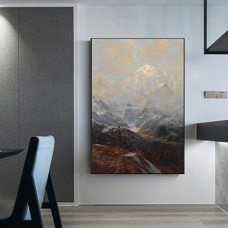 سيدني لورانس يعمل جبل ماكنلي المشهد المشارك الرومانسية يطبع حائط لوح رسم الفن صور ديكور غرفة المنزل #3