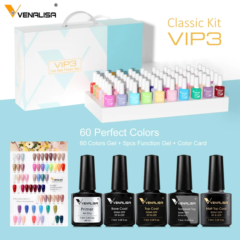 TPO/HEMA FREE VENALISA VIP Kit Nagelgelpoliermittel Markenkoffer Gel Kit Perfektes Pigment Professionelles Nail Art Langlebiges Gel – Detail 14