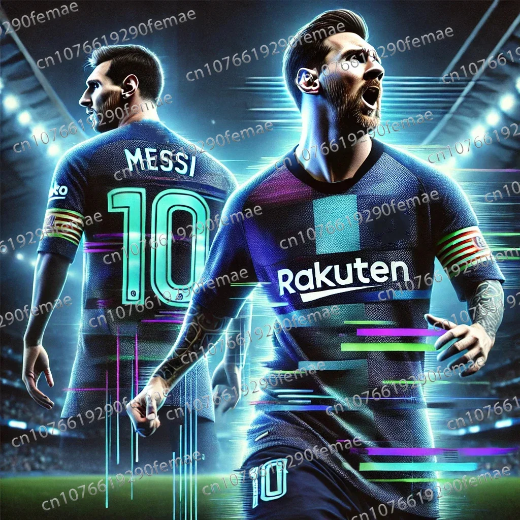 Hot selling Messi 3D edition men's sports football shirt T-shirt, training breathing fast dry Jersey