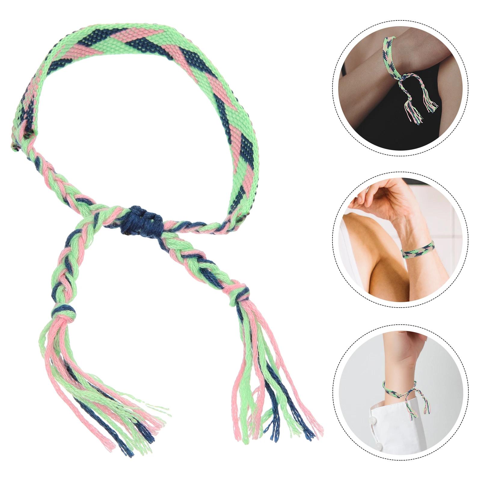 العرقية نمط المنسوجة يدويا سوار قابل للتعديل البوهيمي حبل معصمه للنساء الرجال الصداقة سلسلة سوار الموضة #6