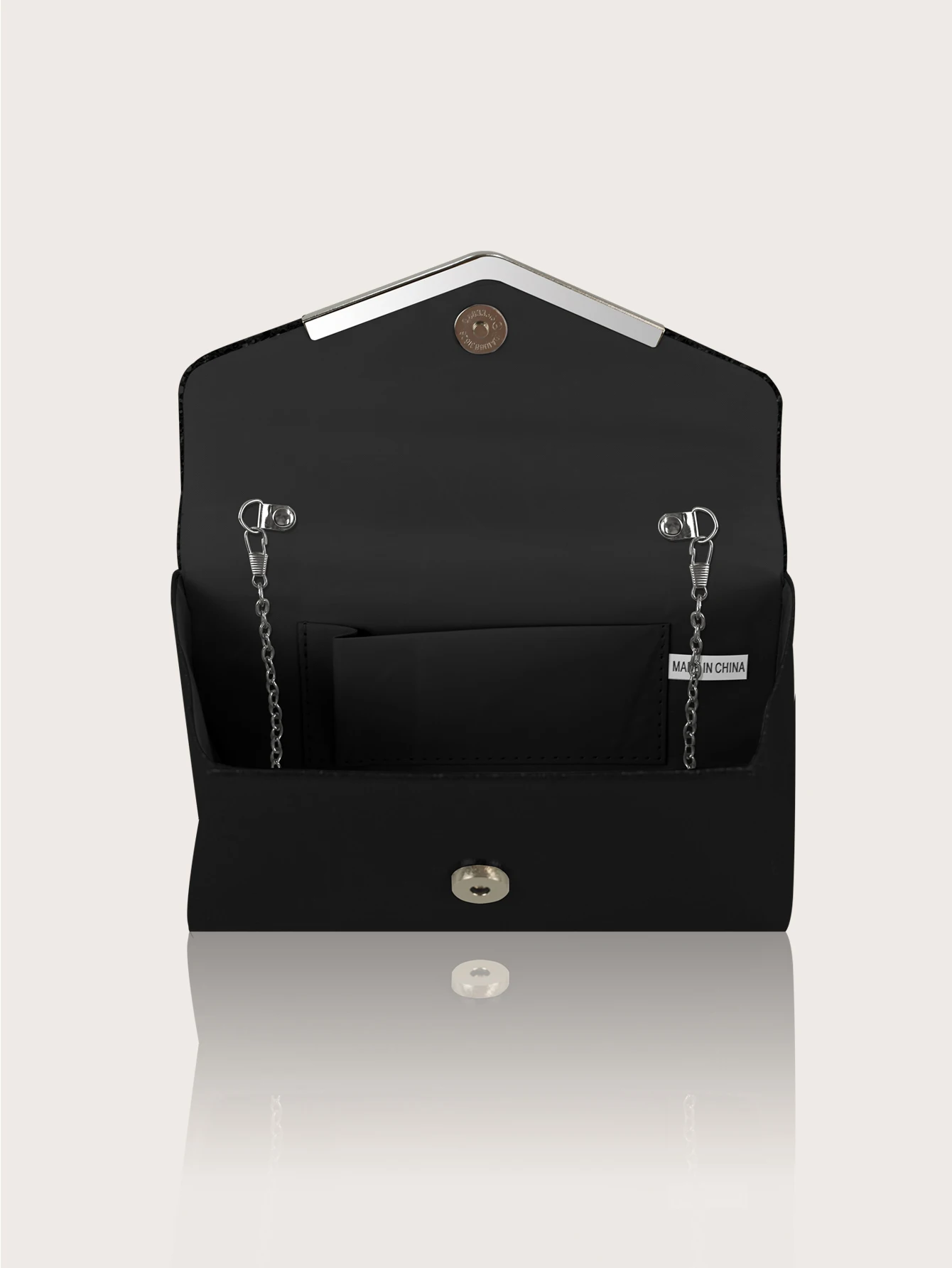 حقيبة يد وحقيبة مسائية للحفلات النسائية ذات الترتر المتلألئ، مقترنة بقلادة وأقراط وأساور مكونة من أربعة قطع. #6