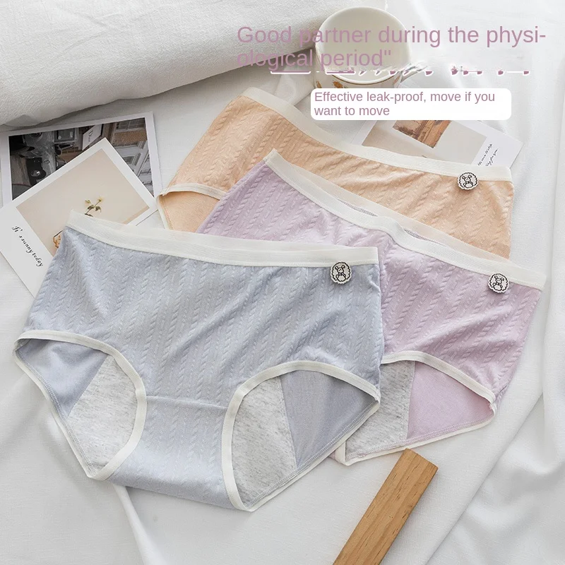 Panties for Menstruation Cotton Menstrual Panties Mid Waist Period Underwear Culotte Menstruelle Leak Proof Bragas Menstruales