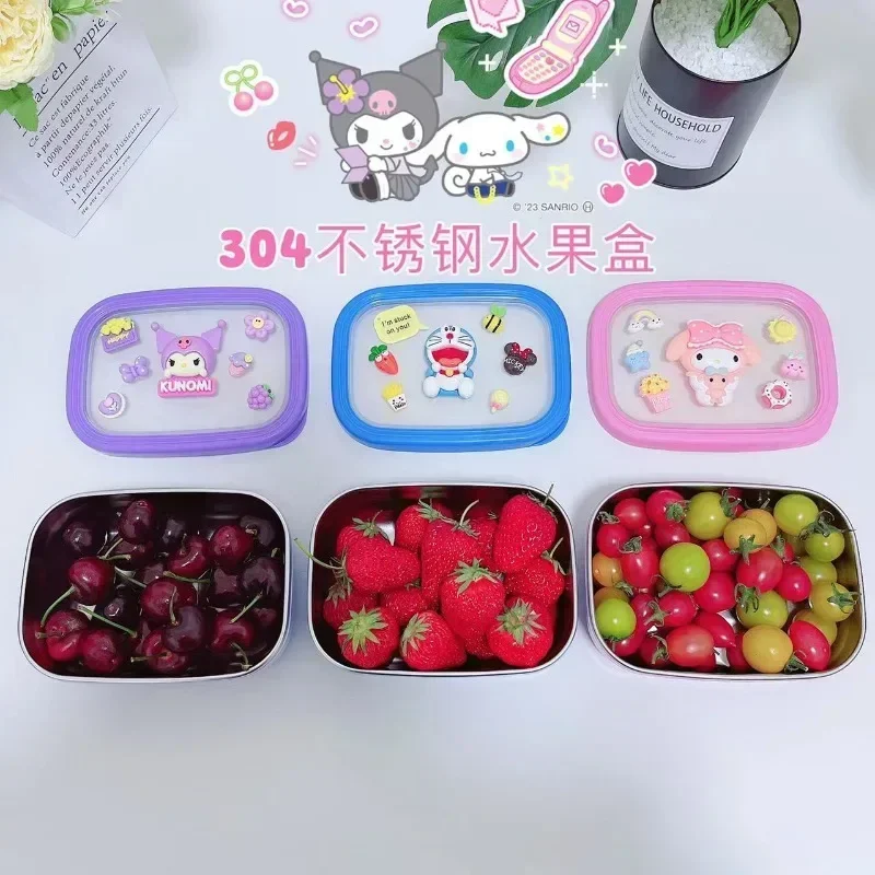 

Cinnamoroll Kuromi аниме Kawaii Sanrio детская коробка для хранения фруктов My Melody мультяшная Милая портативная посуда детские подарки игрушки