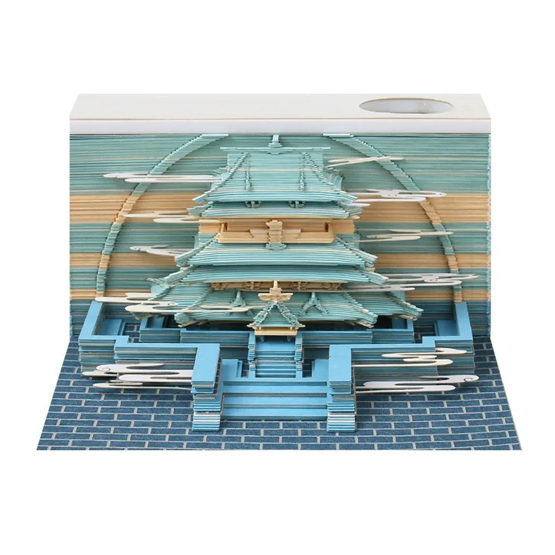 3D Memo Pad Funny Cute School Castle DIY Note Art Paper Notepad Building Harry Sticky Note Originality Retro Architecture Gift