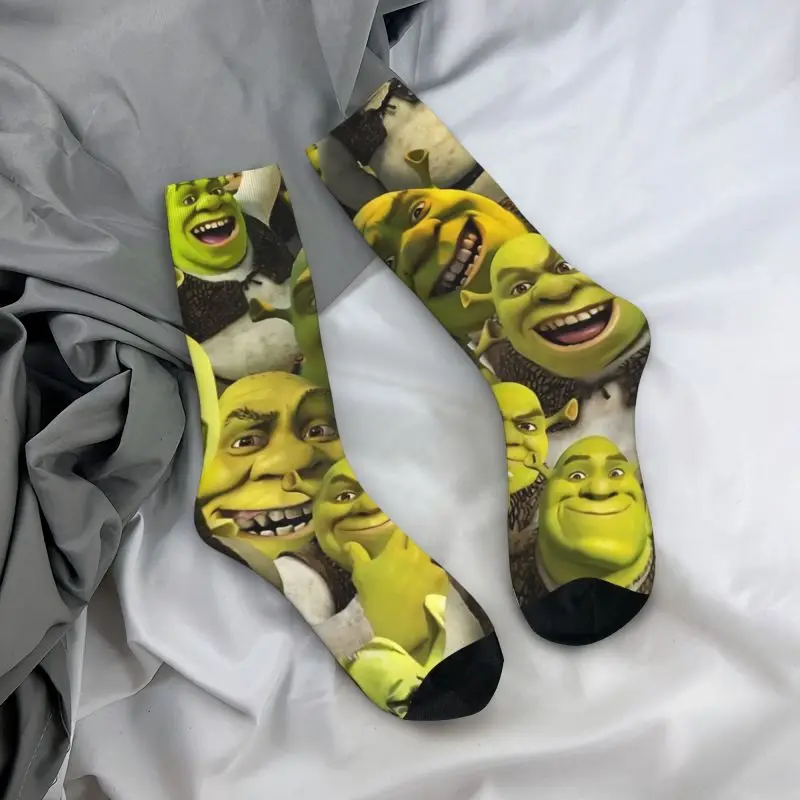 Cool Printing Monster Shrek Collage Socks for Men Women Stretchy Summer Autumn Winter Crew Socks