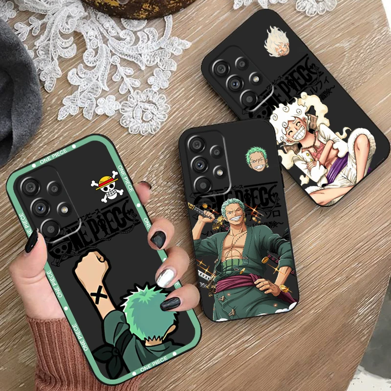 One P-Piece Cartoon Cool For Samsung Note 20 10 Ultra Plus A31 A14 A12 A70 A34 A25 A04 A05 A15 A24 5G Black TPU Phone Case