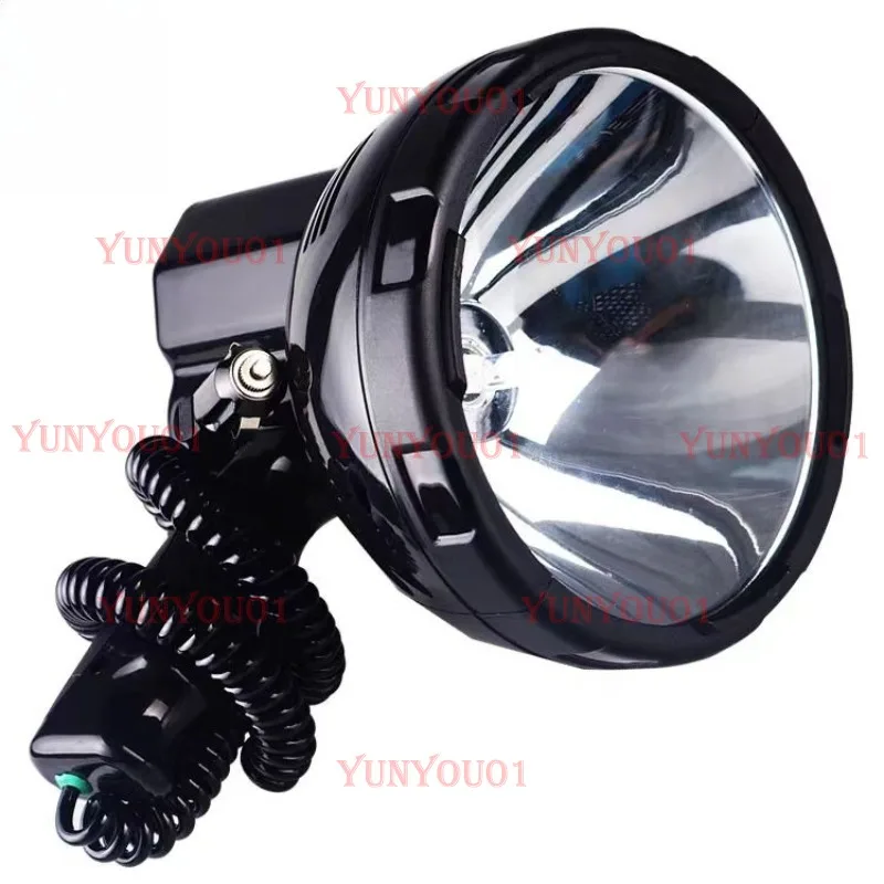 

12V 55W 6500K Spotlight, Super Bright LED Flashlight Handheld Spotlight 3000 Meters Range, Large Flashlight Searchlight