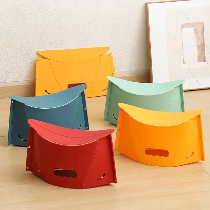 

Portable Plastic Folding Stool Foldable Storage Chair Multifunctional Outdoor Camping Stool For Travel Picnic Balcony Furniture