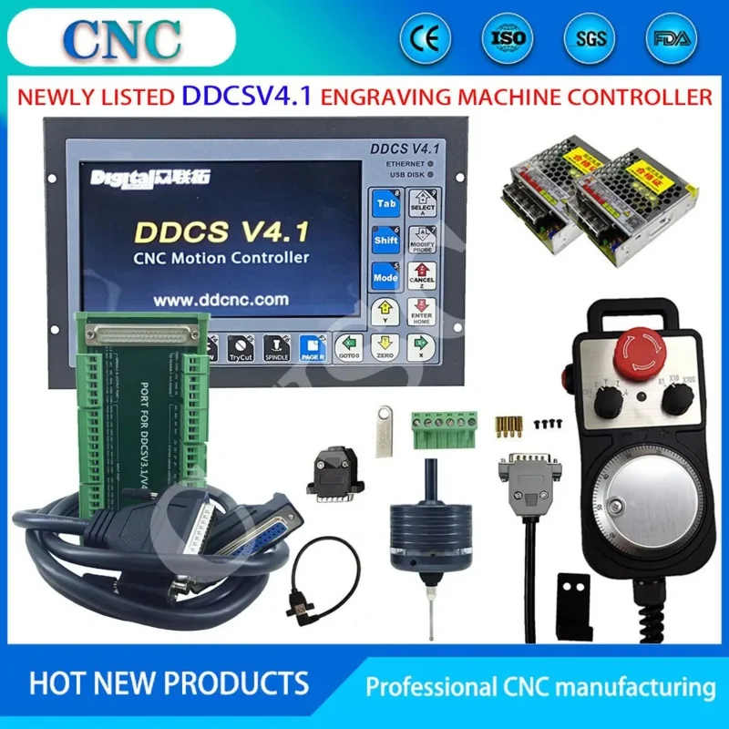 

DDCSV4.1 Offline Motion System 4-Axis Engraving, Milling, Drilling and Tapping CNC Controller Kit Supports 3D Edge Finding 75W24