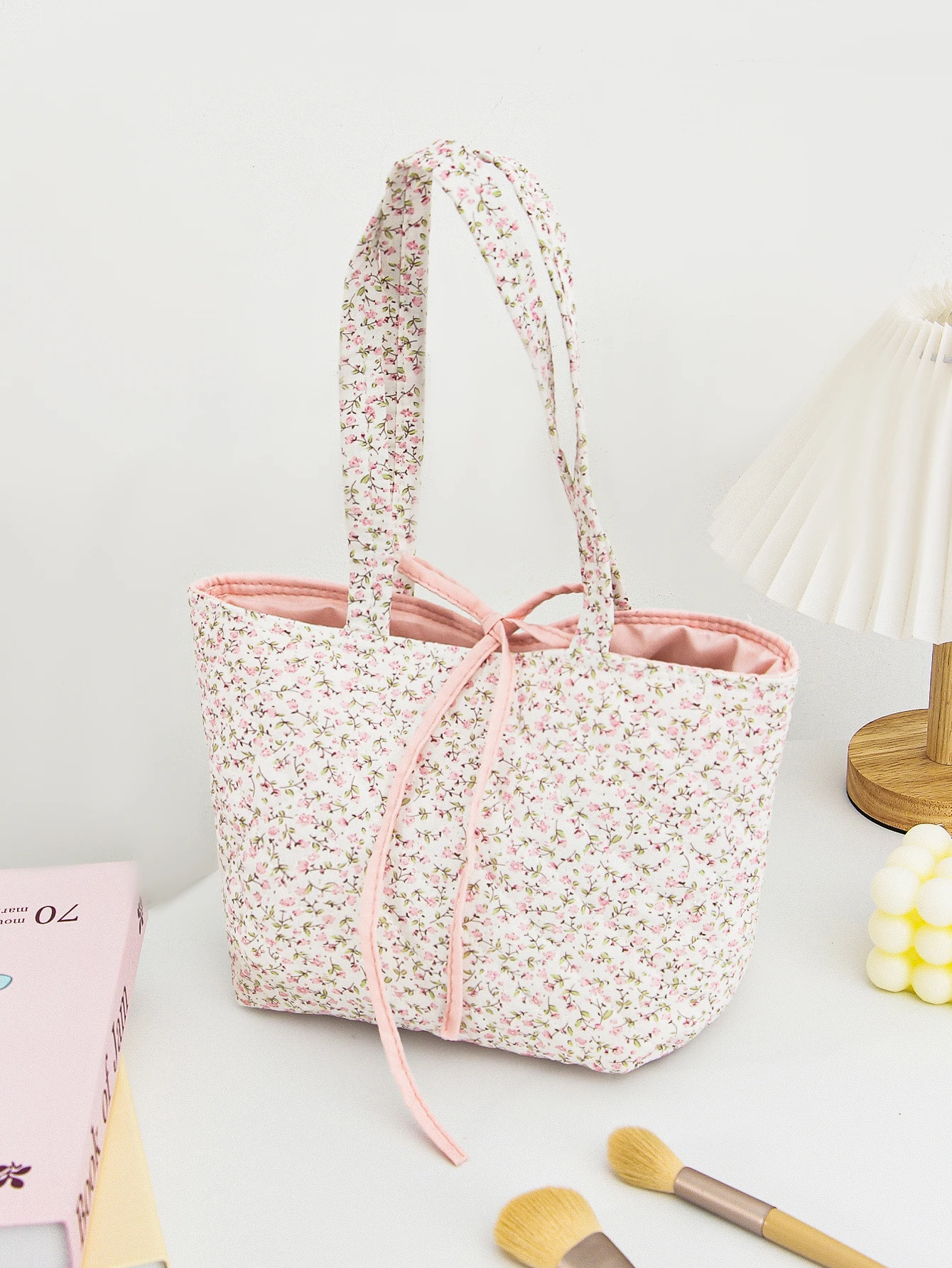 

1 piece flower bow handbag, large capacity fashionable versatile shoulder bag with cute bow design, suitable for teenage girls