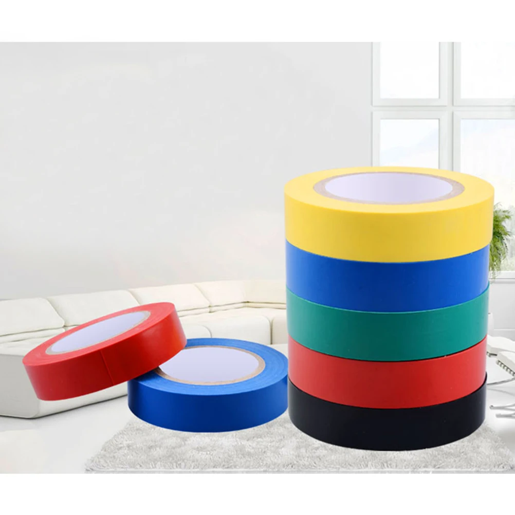

10 Rolls Electrical Insulation Tape Colored Vinyl 10M Length Moisture Proof Acid Resistant PVC Material Wire Connection