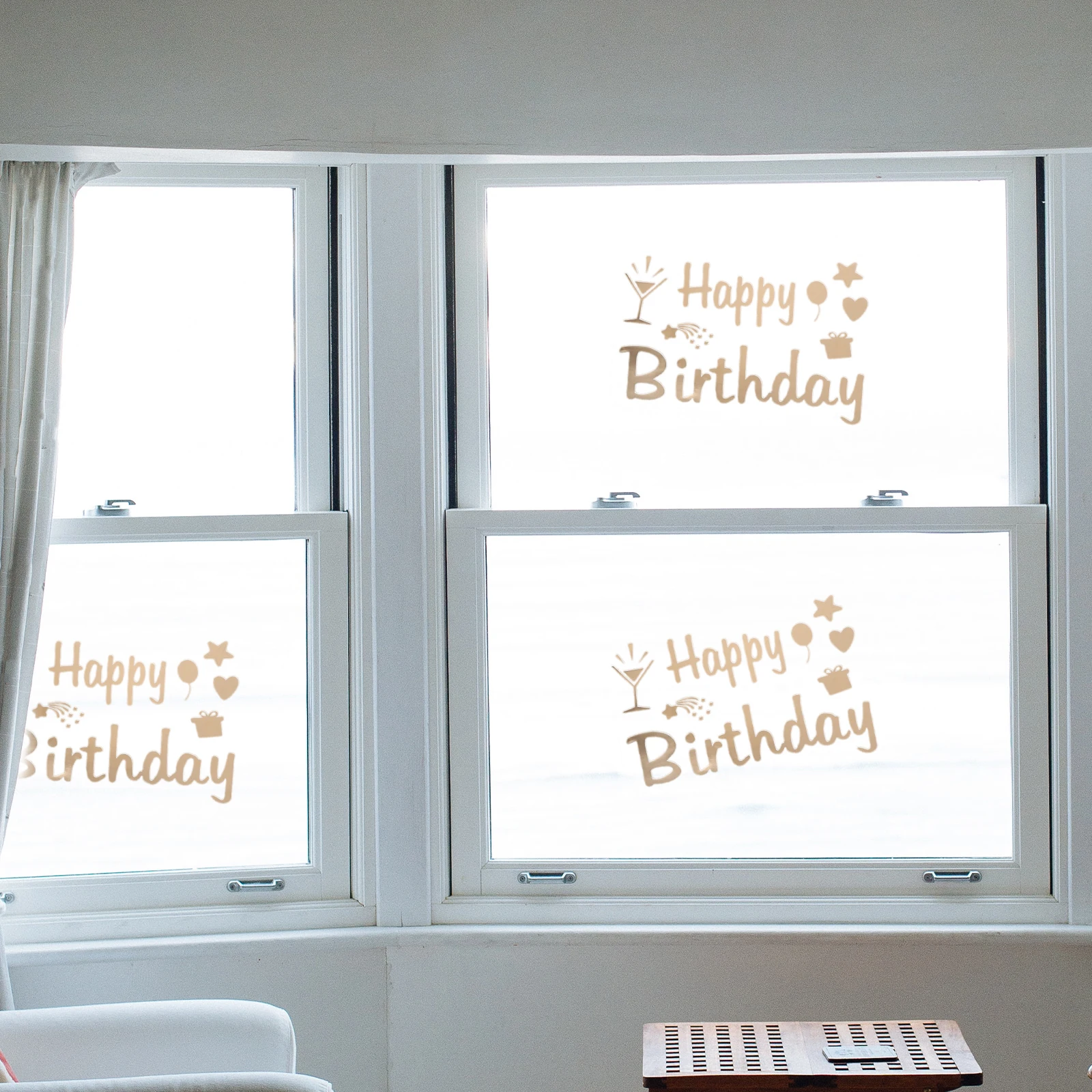 

5 Pcs Birthday Decoration Stickers Party Decals Wall Happy Plastic Supplies Sign Planner Window Clings