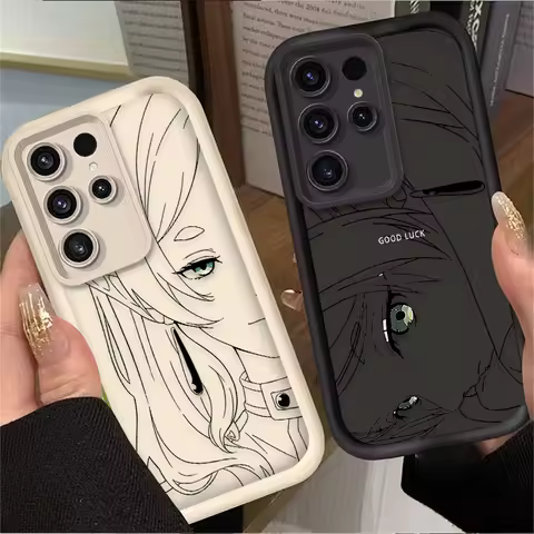 Anime Frieren Cool Line Soft Case For Samsung Galaxy S24 S25 S23 Ultra S22 S21 Plus FE A36 A56 A26 A16 A06 A15 A25 A35 A55 5G