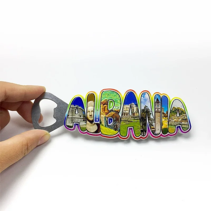 

Albanian Alphabet Bottle Opener Fridge Magnet Cultural Tourism Souvenir High-end Home Decoration