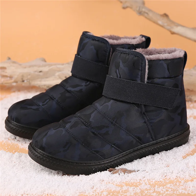 Waterproof Winter Boots for Men 2024 Plush Snow Boots Women Ankle Boots Couple Warm Cotton Outdoor Platform Shoes Size 36-47