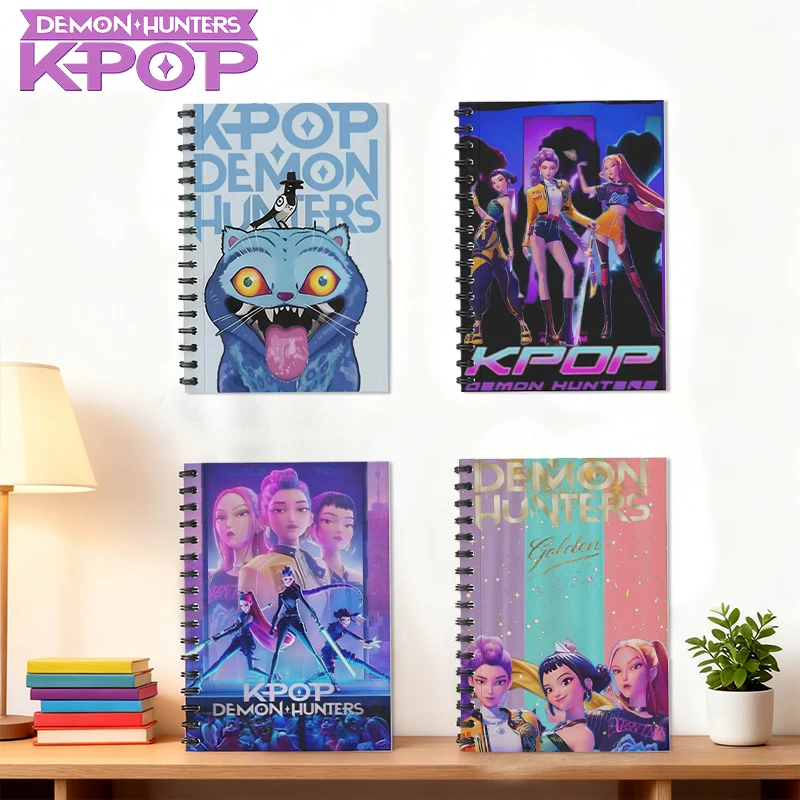 Anime filme k-pop demon hunters cadernos a6 papelaria bobina almofadas de escrita para estudantes material escolar acessórios de escritório presente