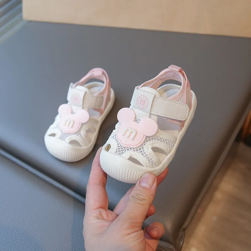 

Disney Summer New Sandals boy girl Mickey Mouse Baby Toddler Shoes 1-4 Years Old Soft Sole Children Sandals
