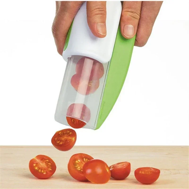 NewTomato Grape Cherry Slicer Fruit Vegetable Salad Manual Slicer Fruit and Vegetable Tool Kitchen Gadget Progressive Zip Slicer