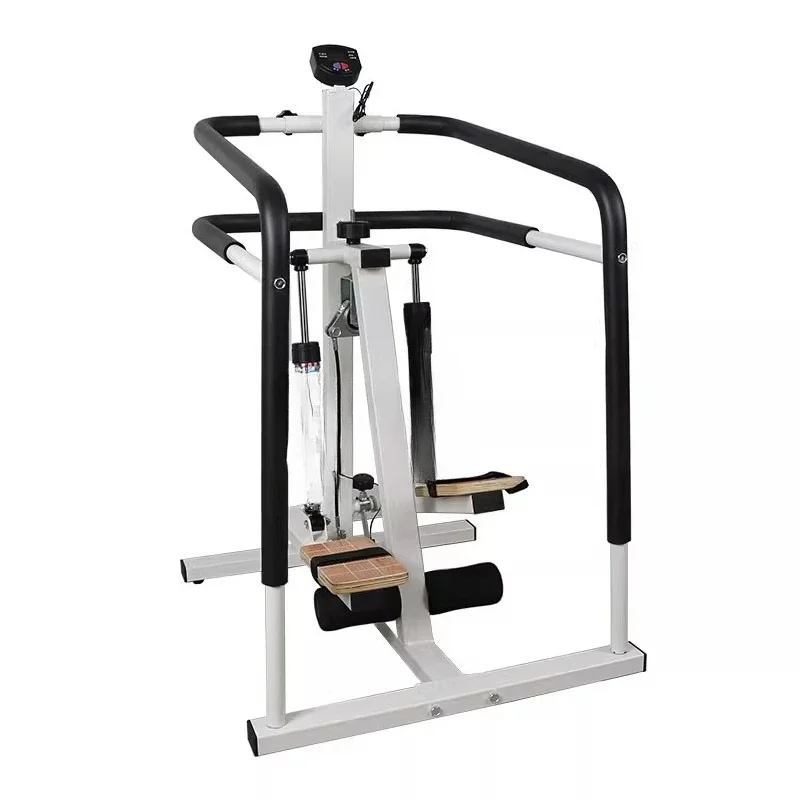 

Leg strength step training equipment with handrails
