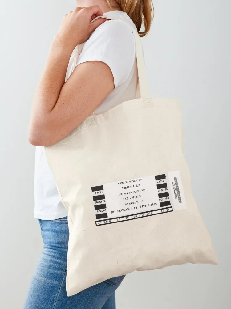 sunset curve. concert ticket. Tote Bag hand bag men's custom