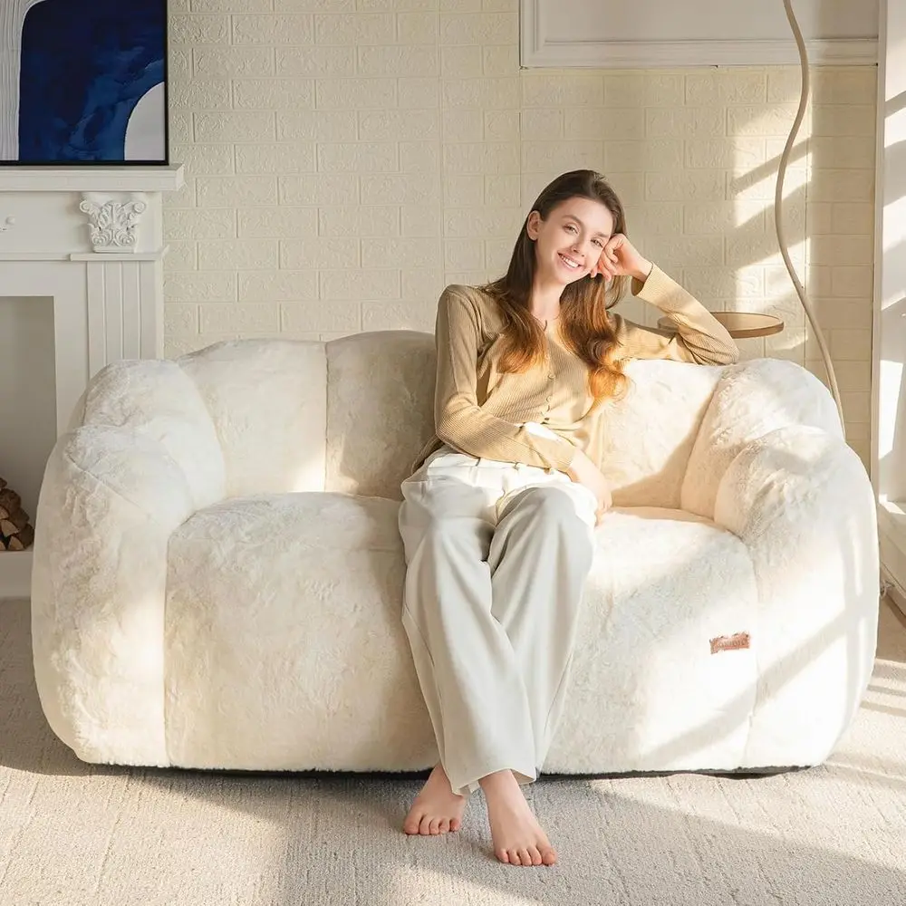 

Кресло-мешок для взрослых, диван-мешок в форме сердца, ультрамягкий мини-диван-мешок, кресло для чтения или гостиной