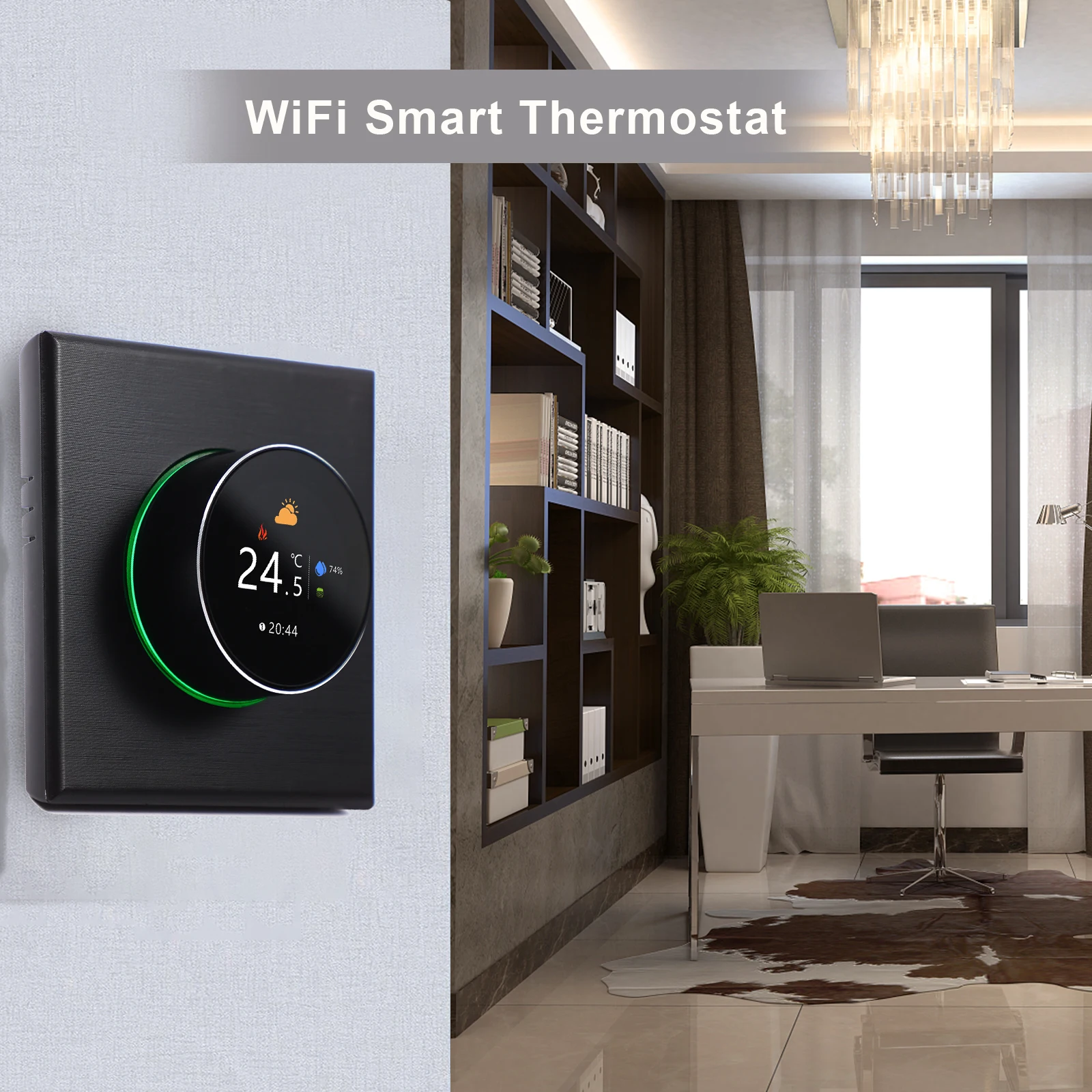 KKMOON WiFi Smart Thermostat Temperature Controller Weekly Programmable Button Control APP Voice Control with Alexa/Google Home