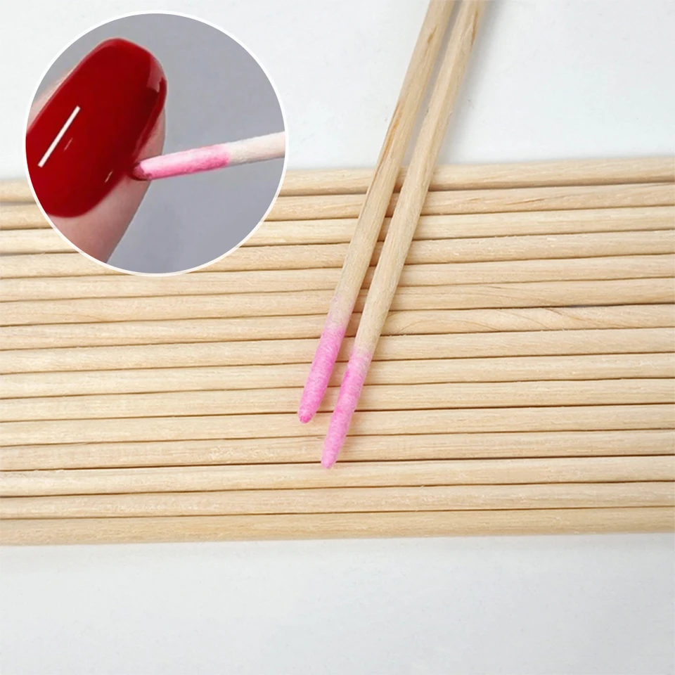 400 palitos de naranjo de doble punta de 7cm para empujar cutículas, removedor, bastoncillos de algodón, herramienta de limpieza para pedrería y maquillaje de uñas 3