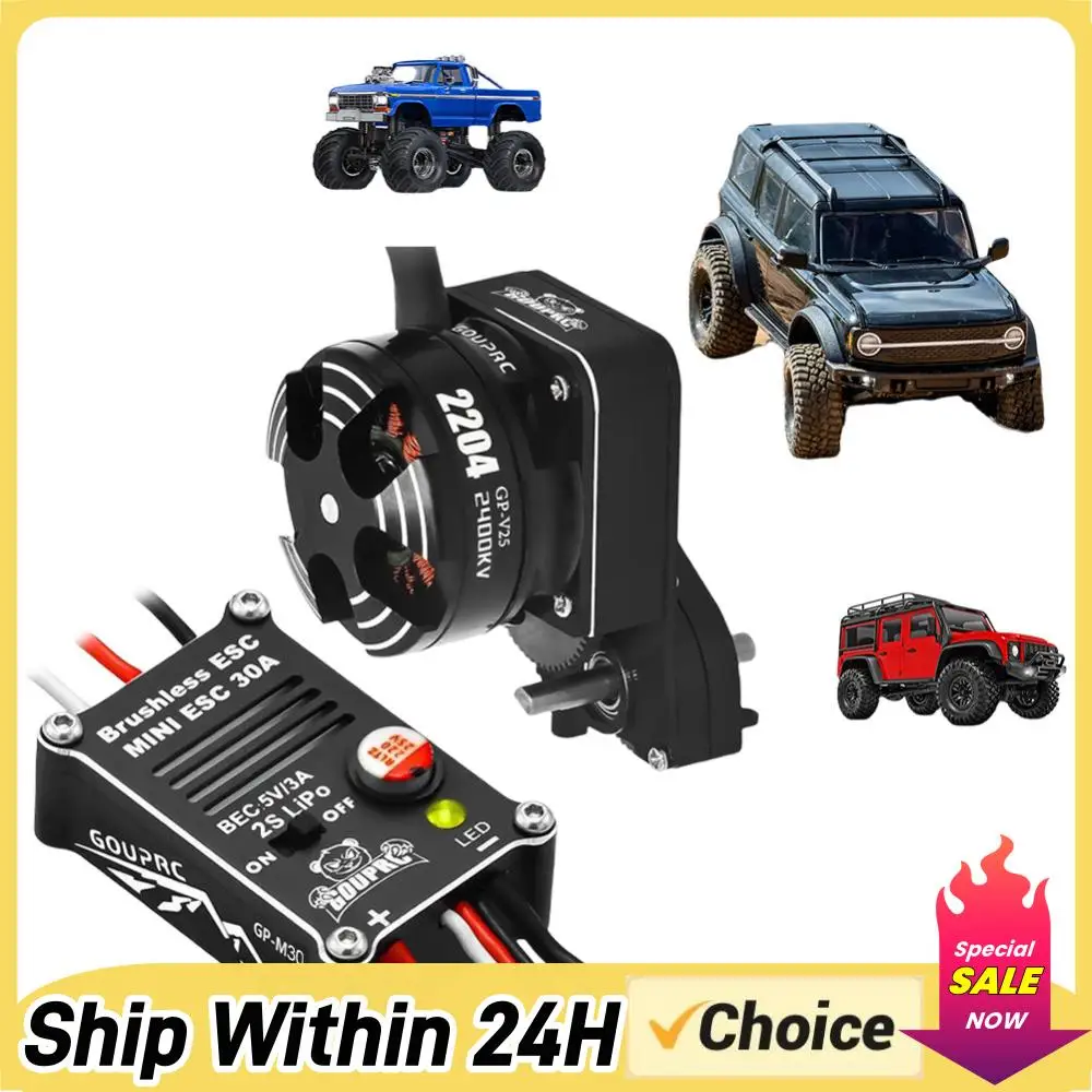 

Бесщеточный мотор 2204 2400KV с трансмиссией и ESC для радиоуправляемых краулеров SCX24 Axial 1/24, радиоуправляемых машин и грузовиков