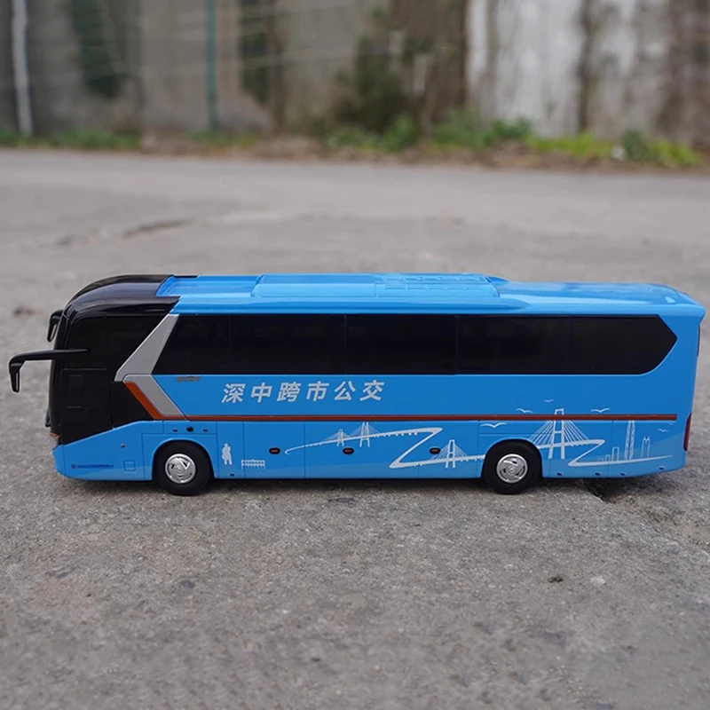 Original Xiamen Jinlong Longwei Second Generation Shenzhen Zhongshan Cross City Bus Alloy 1:38 Bus, Big Jinlong Bus Model