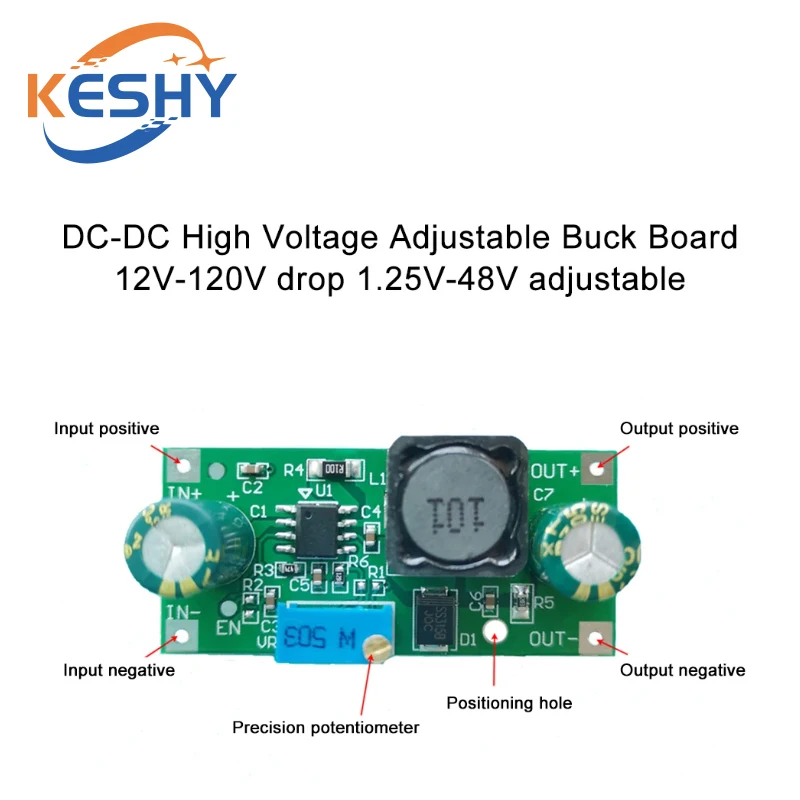 DC-DC 48V 60V 100V to 1.25V-48V Step Down Module Board Voltage Buck Adjustable Power Supply Converter 2.5V 3.3V 5V 9V 12V