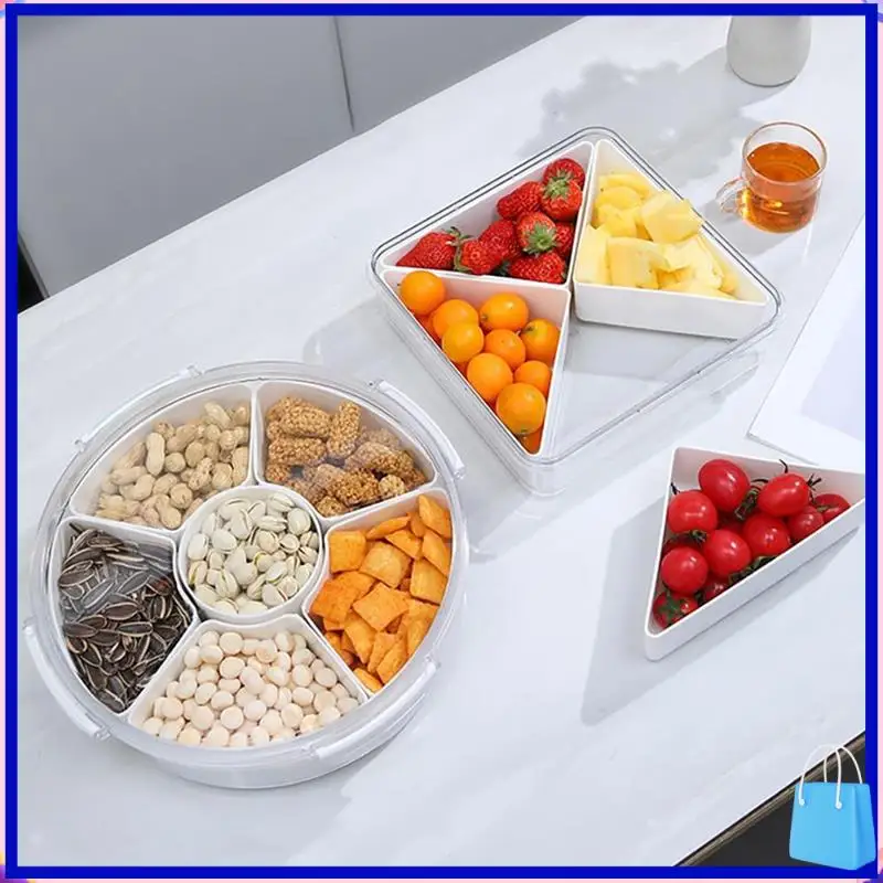 

Veggie Tray With Lid - Divided Snackle Box Container With 6 Compartments For Fruit Tray