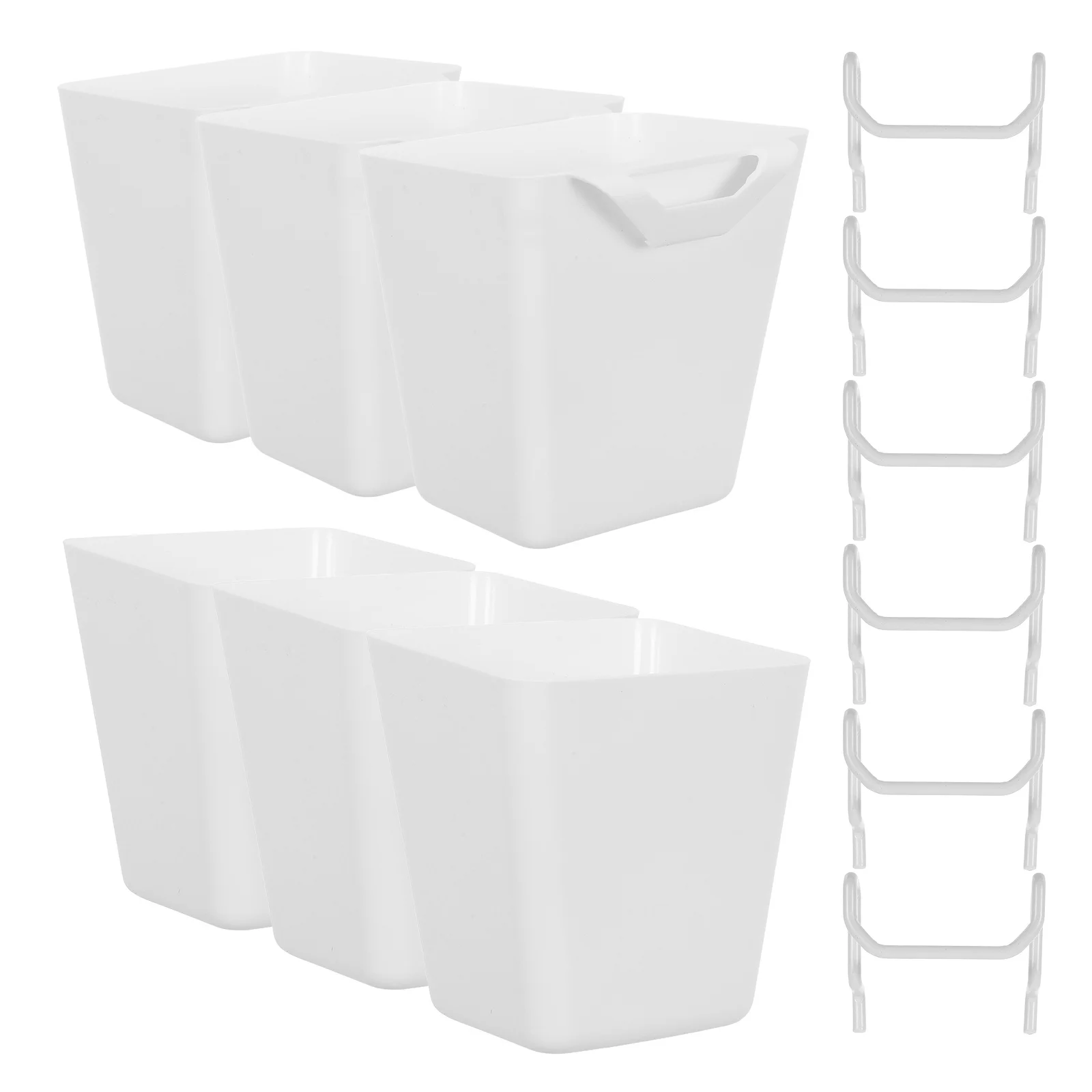 

6 set Plastic Cup Heavy Duty Metal Hooks Garage Tool Wall Hanging Storage Box Office Craft Supplies Pegboard Wall Organizer