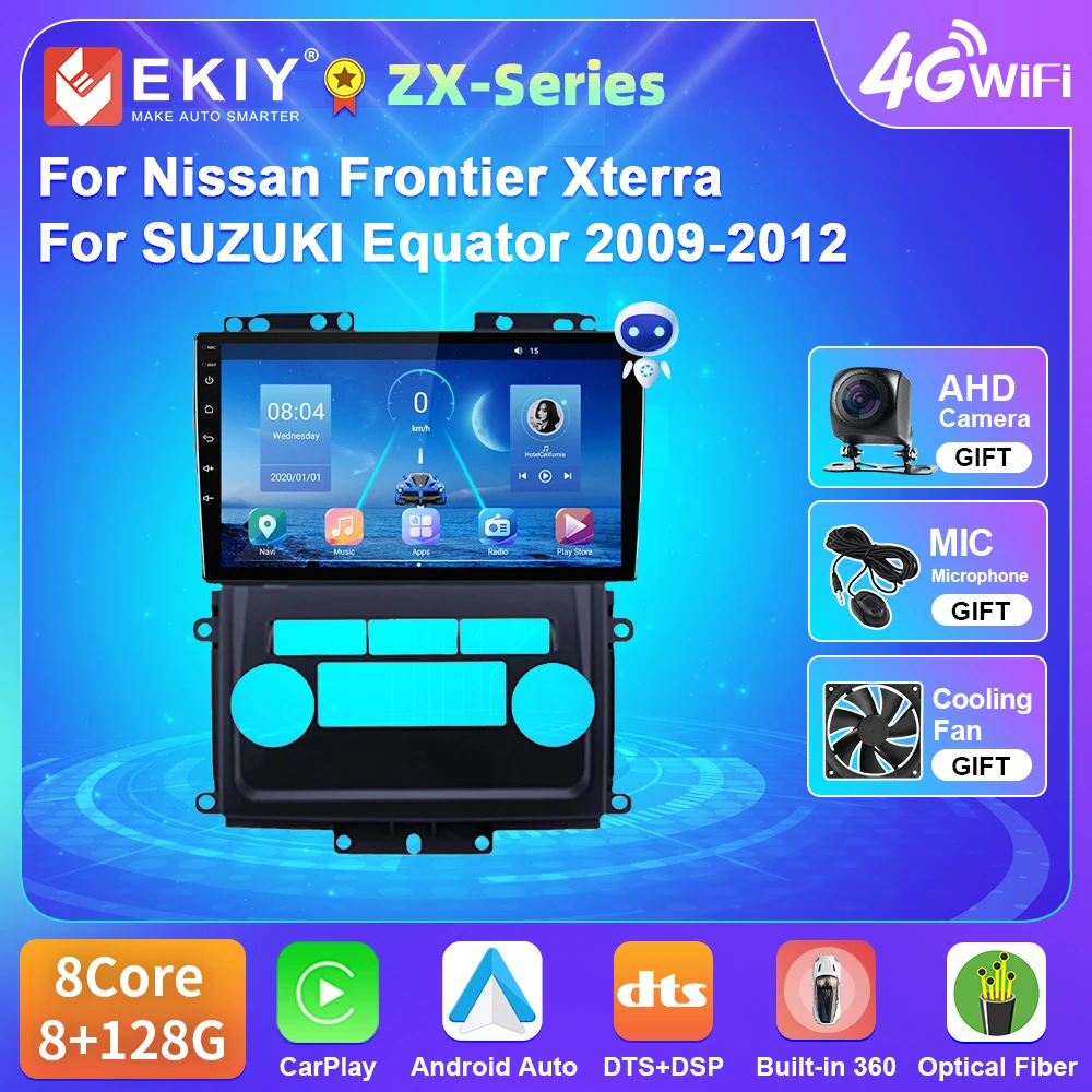 EKIY Car Radio For Nissan Frontier Xterra For SUZUKI Equator 2009 2010 2011 2012 Multimedia Video Player Navigation 4G GPS