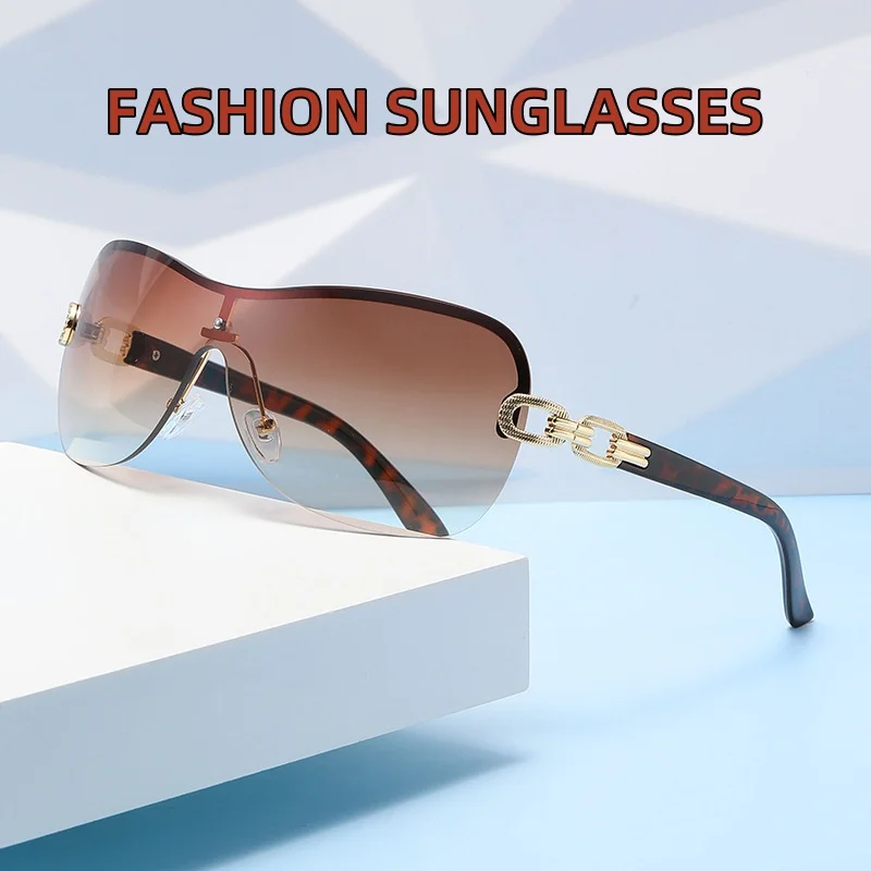 

2025 New One-piece Sunglasses Retro Fashion Versatile Wrapped UV Resistant Glasses Ladies' Outdoor Travel Goggles UV400