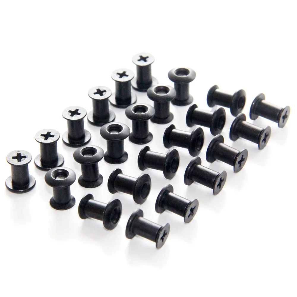 Black Cross Flat Head Chicago Screw Set with Washer for DIY Kydex Sheath Holster