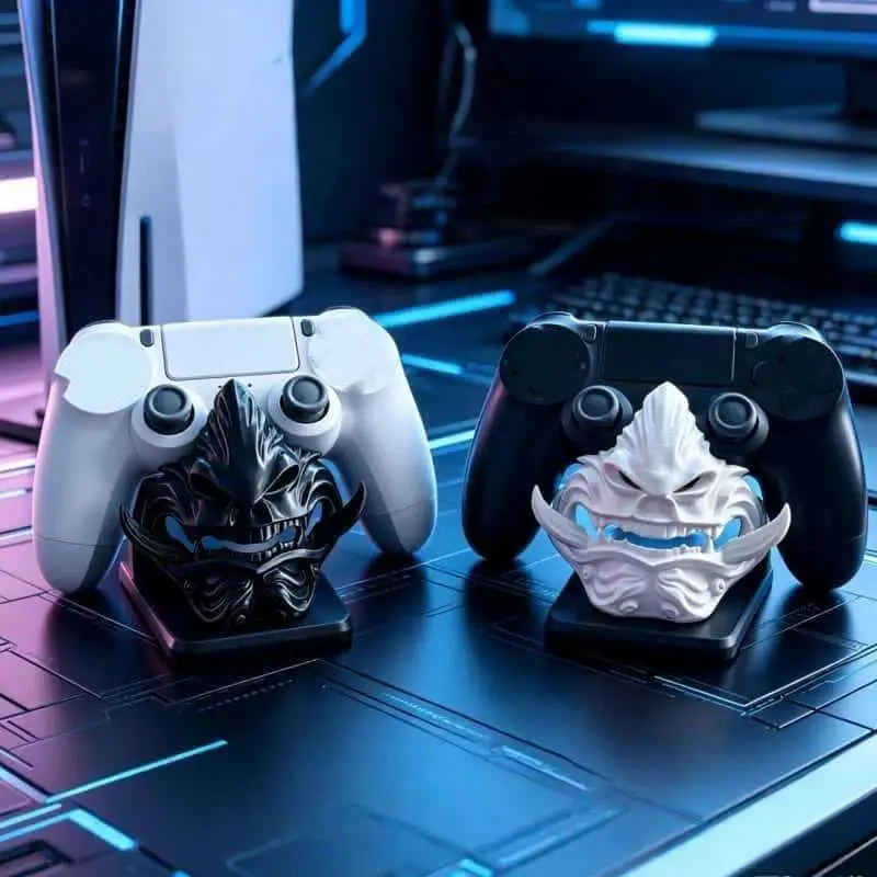 ∘3D Printed Game Controller Display Stand Samurai Oni Mask Design Desktop Holder for   Switch Pro Gamepads