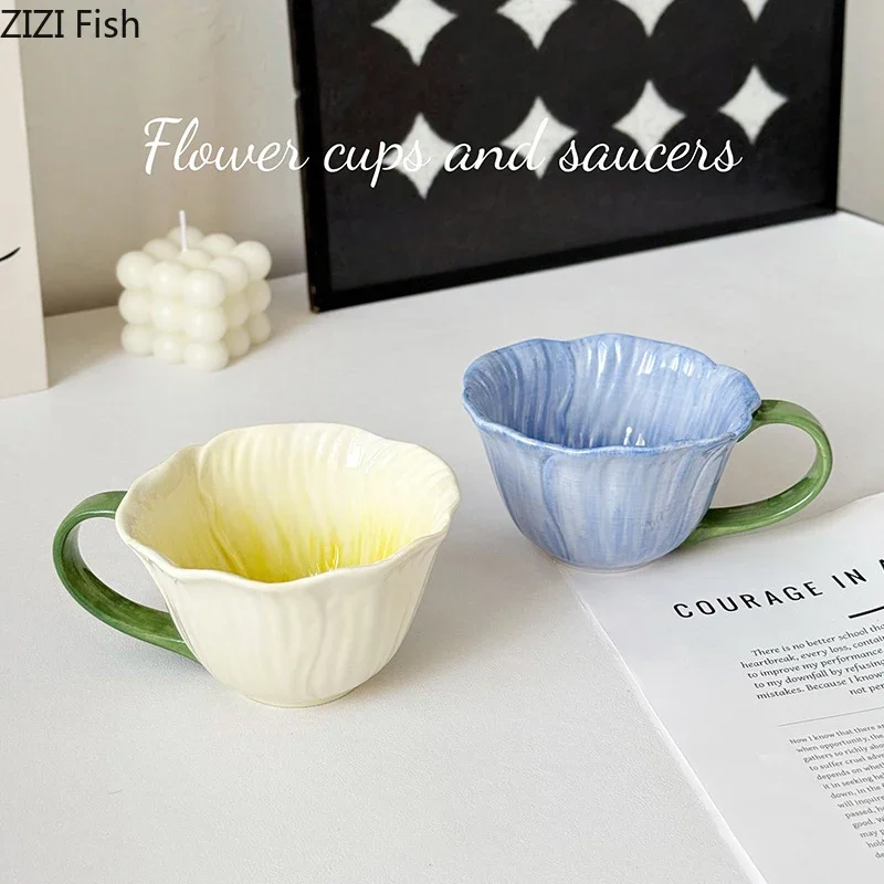 

Imitation Daisy Painted Porcelain Cup Lovely Flower Decortive Coffee Mug Dining Table Milk Mugs Afternoon Tea Teacup Juice Cup