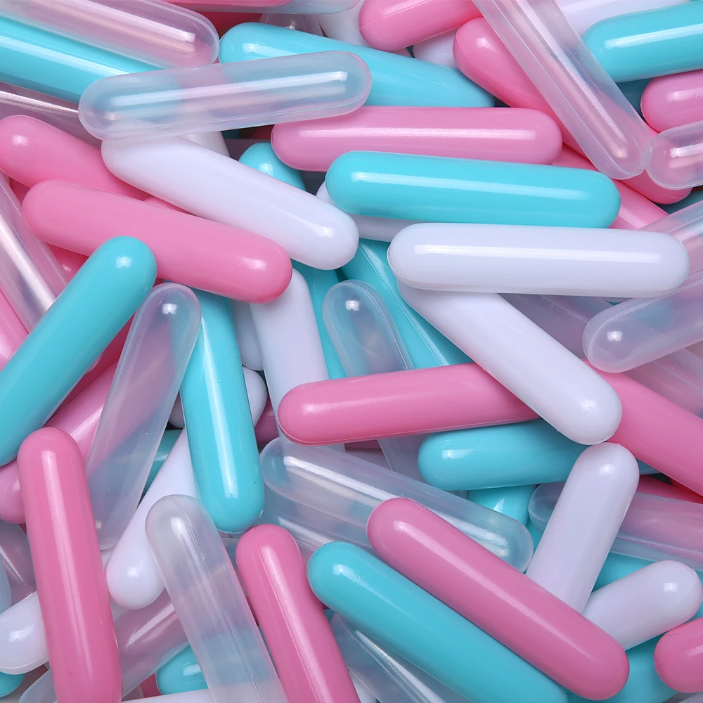 100pcs 4.92In Thicken Plastic Column Shape Ball Pit Balls Multi-colors for Kids Activity Center Play House Toys with Mesh Bag