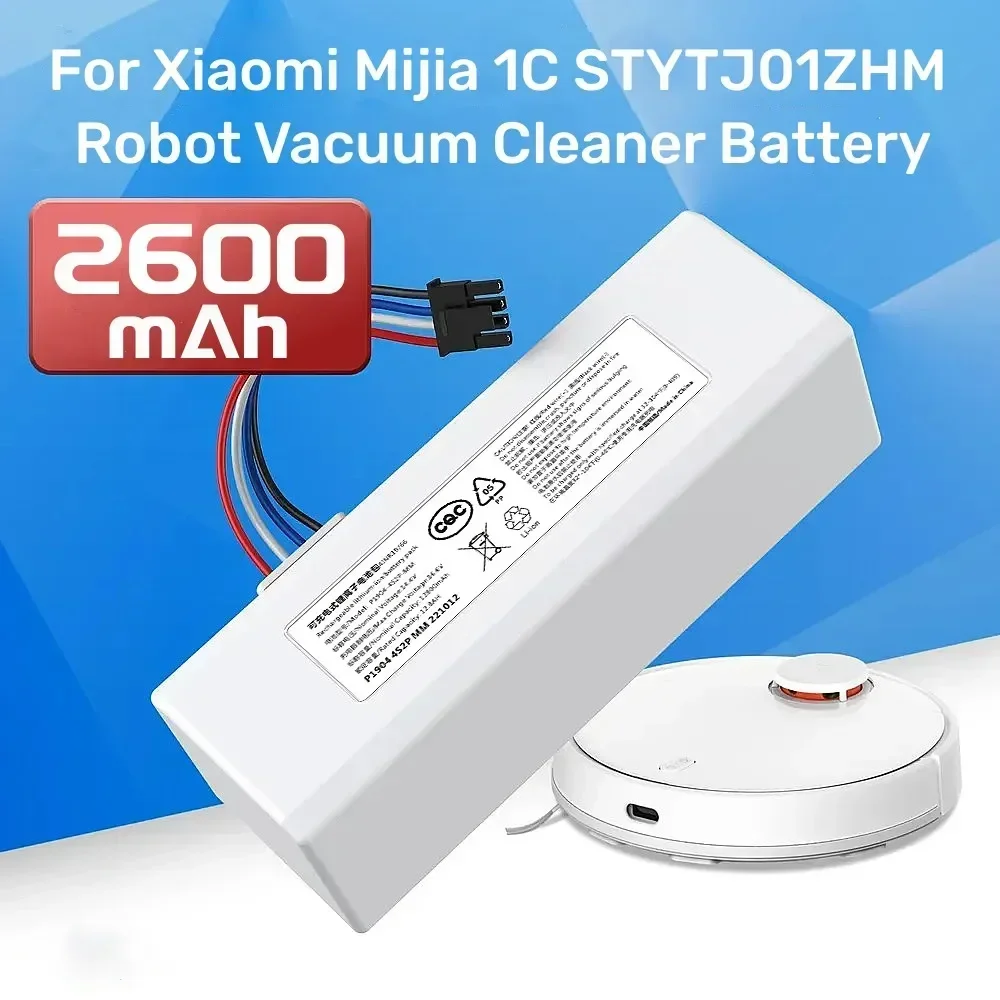 Original 14.4V 12800mAh P1904-4S1P-MM Li ion Battery For Xiaomi Mijia 1C STYTJ01ZHM Robot Vacuum Mop Cleaner Accessories Parts