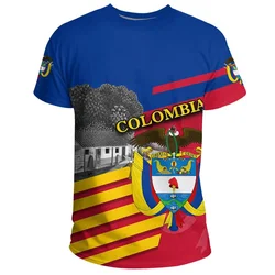 Summer 3D Print Colombia Flag T Shirt Men Colombian National Emblem T-shirt Streetwear Short Sleeve Loose Tees Tops Clothing