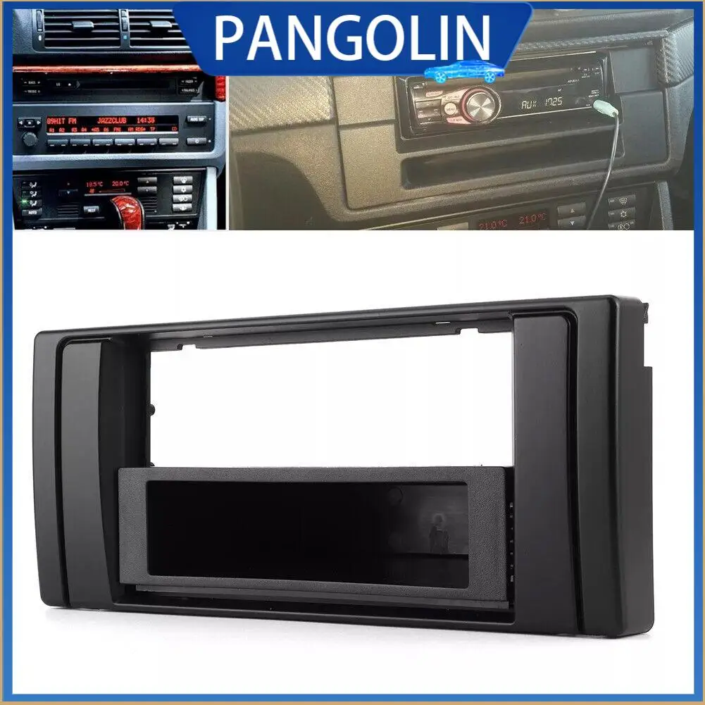 

PANGOLIN Single Spindle CD Player Frame Radio Fascia Panel For BMW 5 Series E39 1995-2003 & X5 E53 1 DIN Stereo Mounting Bracket
