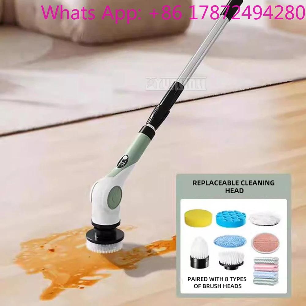 Multi-Purpose Limpeza Domestica Household Cleaning Device Electric Cleaning Tool with 8 Types Brush Heads