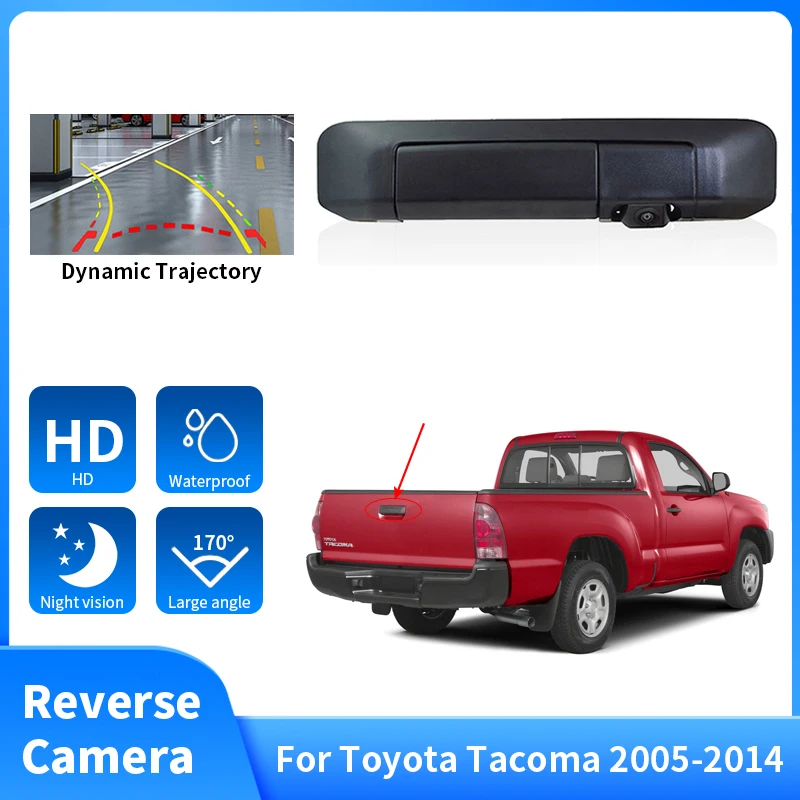 

170° Wide Angle Tailgate Handle Reverse Camera For Toyota Tacoma 2005-2014 HD CCD Night Vision Waterproof Backup Camera