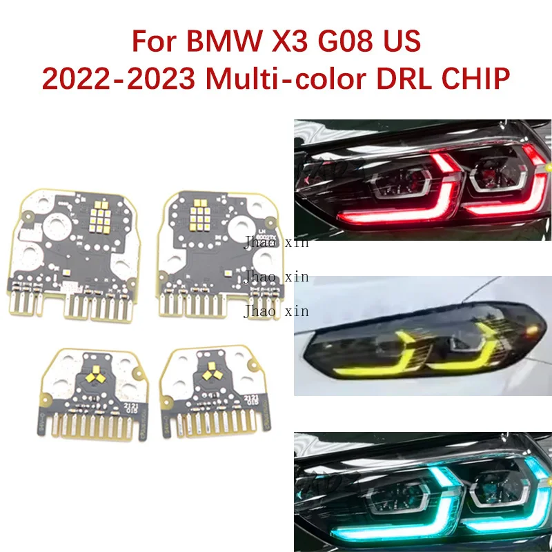 

Дневные ходовые огни автомобиля, фара DRL CHIP, направляющая трубка, балласт, ангельский глаз для BMW X3 G08 2022-2023, версия для США, многоцветный